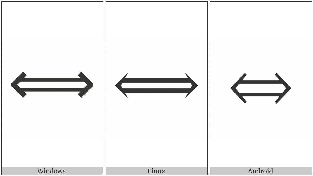 Long Left Right Double Arrow on various operating systems