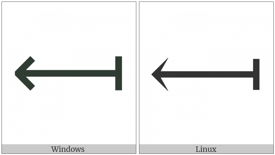 Long Leftwards Arrow From Bar on various operating systems