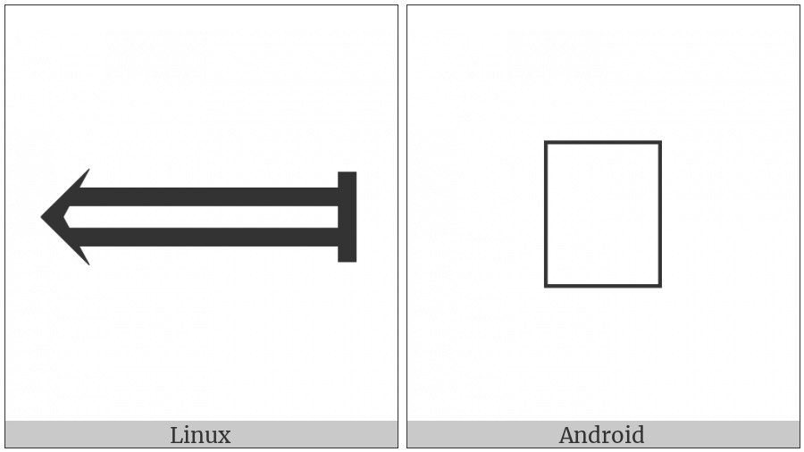 Long Leftwards Double Arrow From Bar on various operating systems