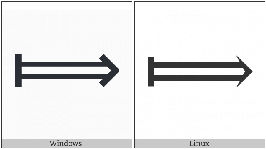 Long Rightwards Double Arrow From Bar on various operating systems
