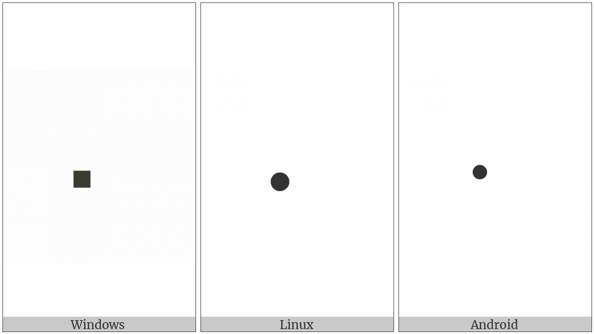 Braille Pattern Dots-3 on various operating systems