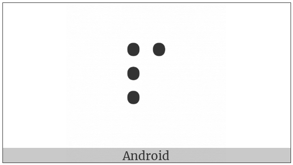 Braille Pattern Dots-1234 on various operating systems
