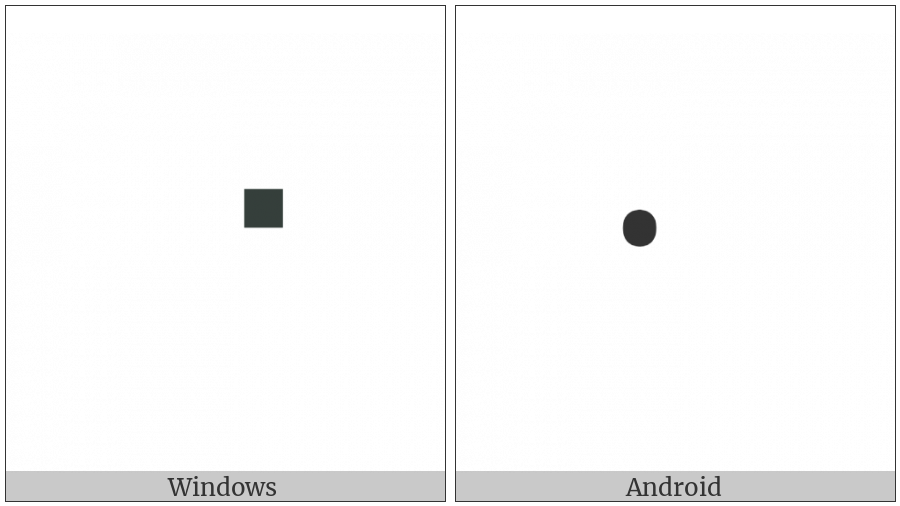 Braille Pattern Dots-5 on various operating systems