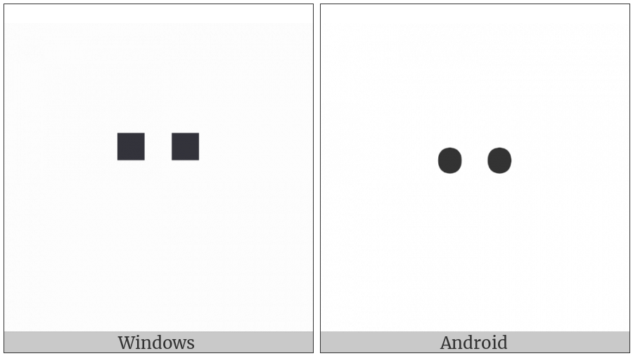 Braille Pattern Dots-25 on various operating systems