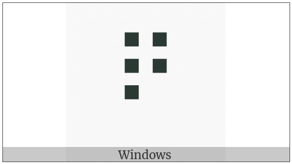 Braille Pattern Dots-12345 on various operating systems