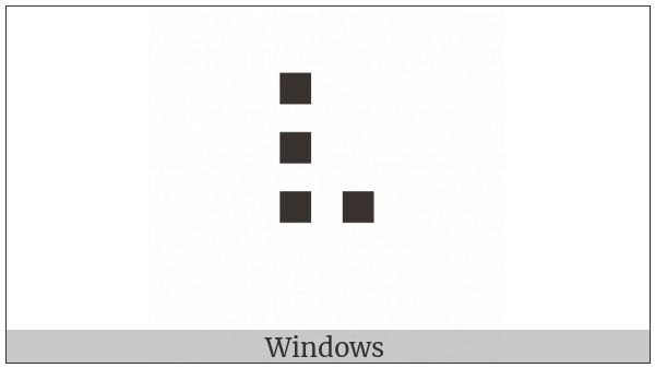 Braille Pattern Dots-1236 on various operating systems