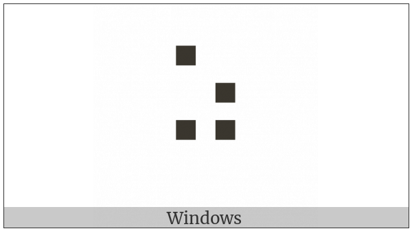 Braille Pattern Dots-1356 on various operating systems