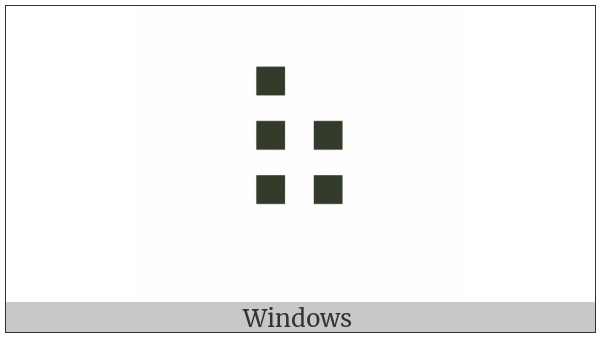 Braille Pattern Dots-12356 on various operating systems