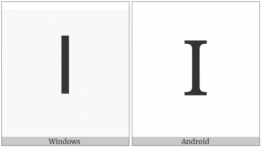 Cyrillic Capital Letter Byelorussian-Ukrainian I on various operating systems
