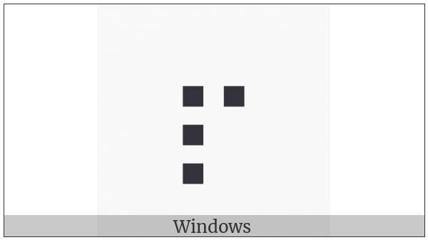 Braille Pattern Dots-2357 on various operating systems