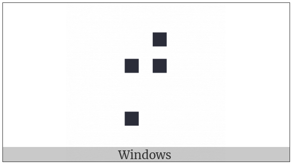 Braille Pattern Dots-2457 on various operating systems