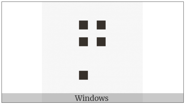 Braille Pattern Dots-12457 on various operating systems