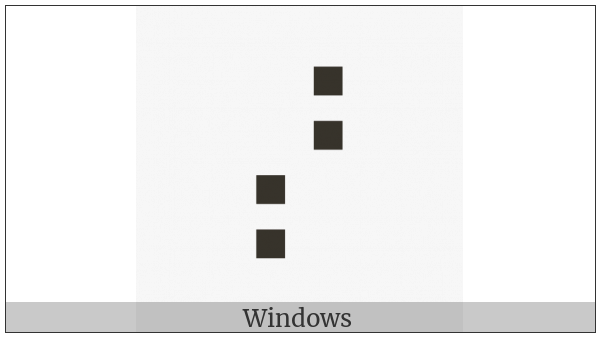 Braille Pattern Dots-3457 on various operating systems