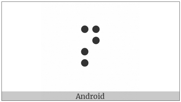 Braille Pattern Dots-13457 on various operating systems