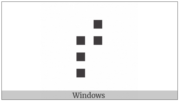 Braille Pattern Dots-23457 on various operating systems