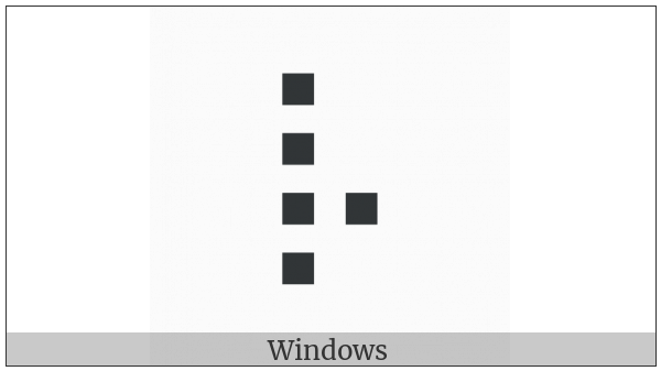 Braille Pattern Dots-12367 on various operating systems
