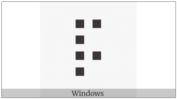 Braille Pattern Dots-123467 on various operating systems