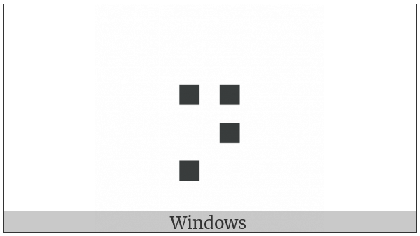 Braille Pattern Dots-2567 on various operating systems