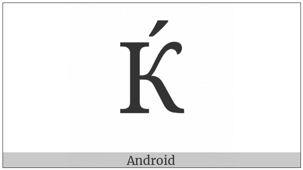 Cyrillic Capital Letter Kje on various operating systems