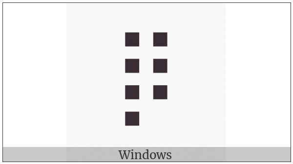 Braille Pattern Dots-1234567 on various operating systems