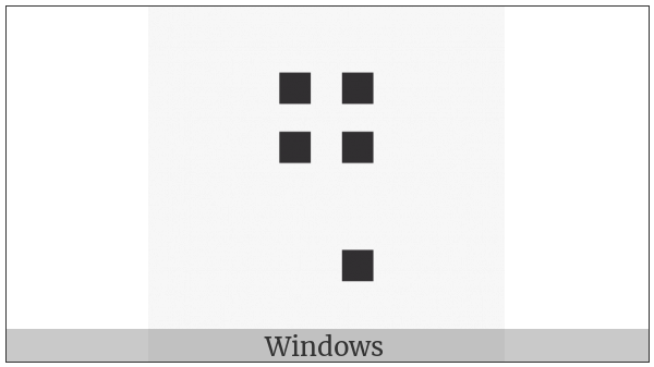 Braille Pattern Dots-12458 on various operating systems