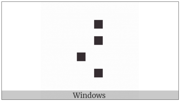Braille Pattern Dots-3458 on various operating systems
