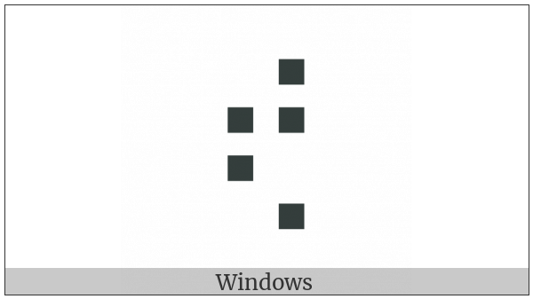 Braille Pattern Dots-23458 on various operating systems