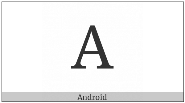 Cyrillic Capital Letter A on various operating systems