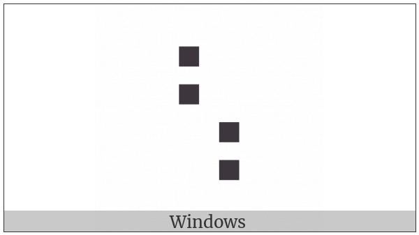 Braille Pattern Dots-1268 on various operating systems