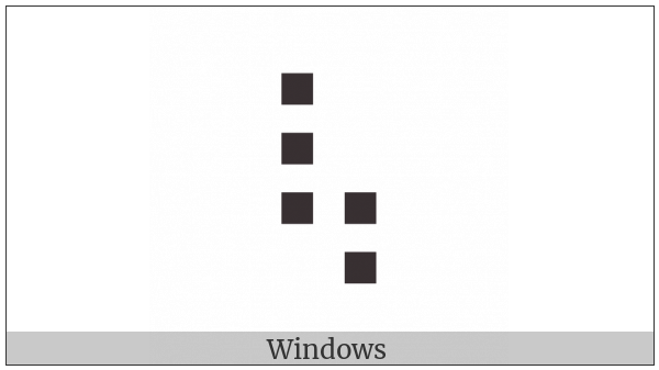 Braille Pattern Dots-12368 on various operating systems