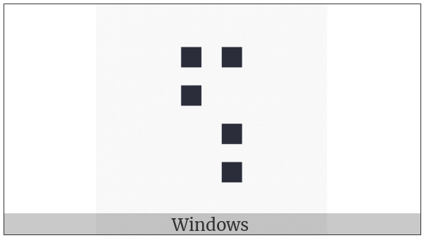 Braille Pattern Dots-12468 on various operating systems