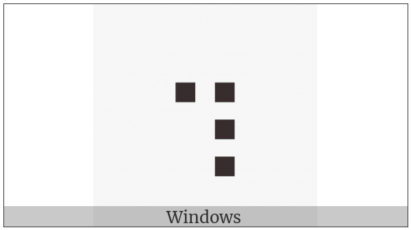 Braille Pattern Dots-2568 on various operating systems