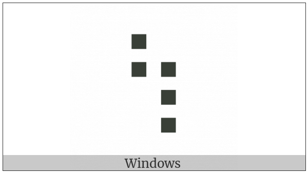 Braille Pattern Dots-12568 on various operating systems