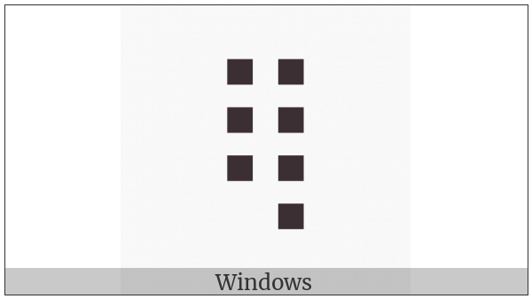 Braille Pattern Dots-1234568 on various operating systems