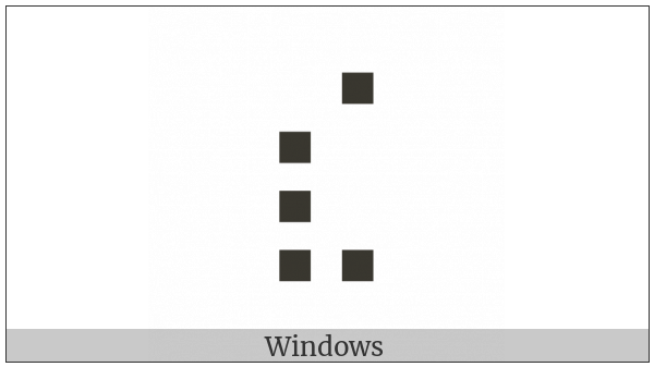 Braille Pattern Dots-23478 on various operating systems