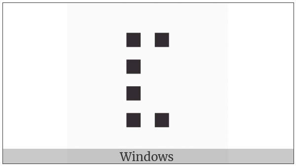 Braille Pattern Dots-123478 on various operating systems