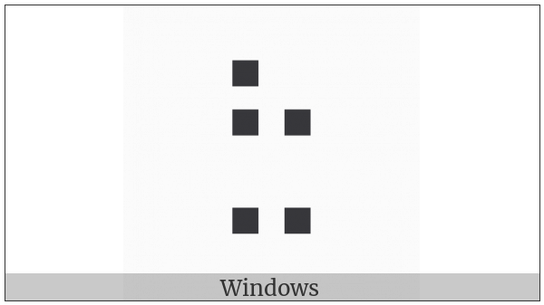Braille Pattern Dots-12578 on various operating systems