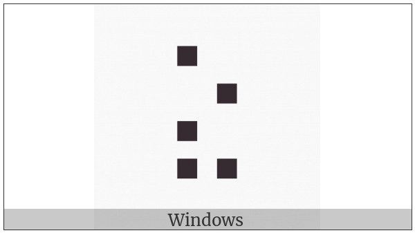 Braille Pattern Dots-13578 on various operating systems
