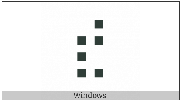 Braille Pattern Dots-234578 on various operating systems