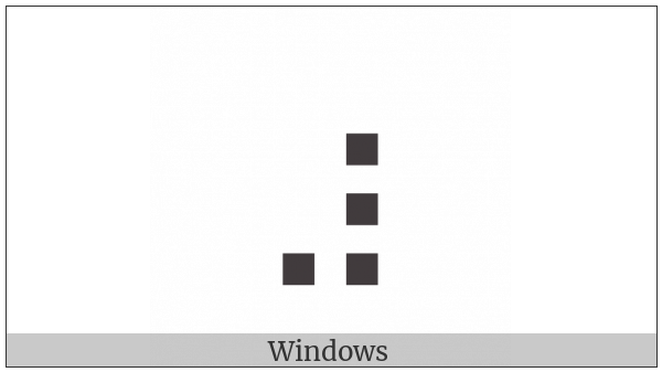 Braille Pattern Dots-5678 on various operating systems