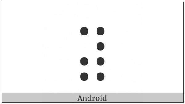 Braille Pattern Dots-1345678 on various operating systems