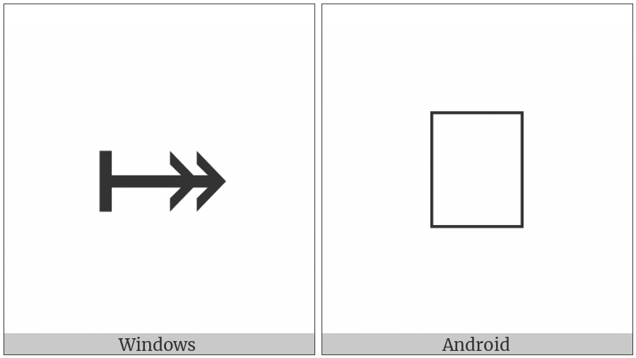 Rightwards Two-Headed Arrow From Bar on various operating systems