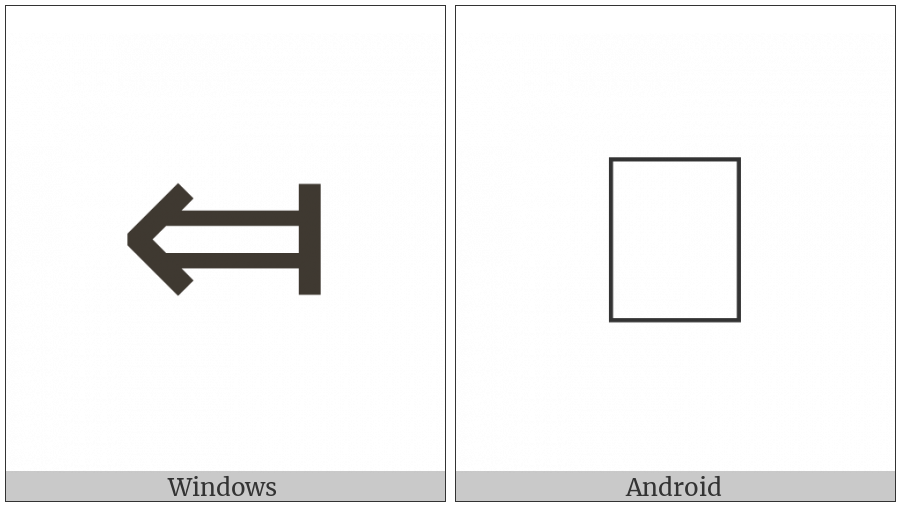 Leftwards Double Arrow From Bar on various operating systems
