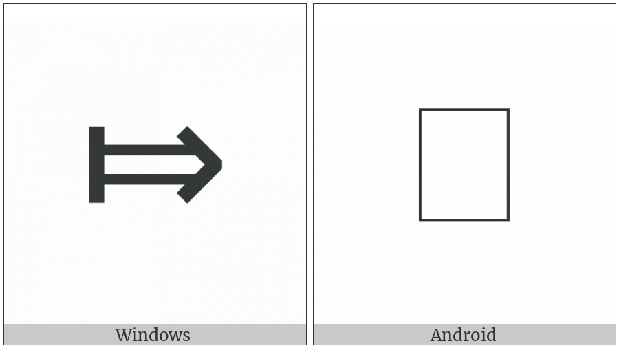 Rightwards Double Arrow From Bar on various operating systems