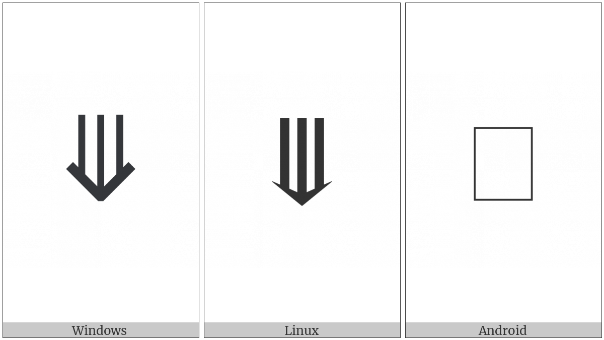 Downwards Triple Arrow on various operating systems