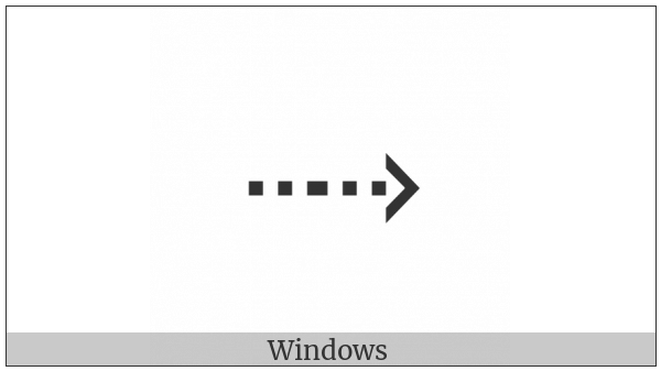 Rightwards Arrow With Dotted Stem on various operating systems