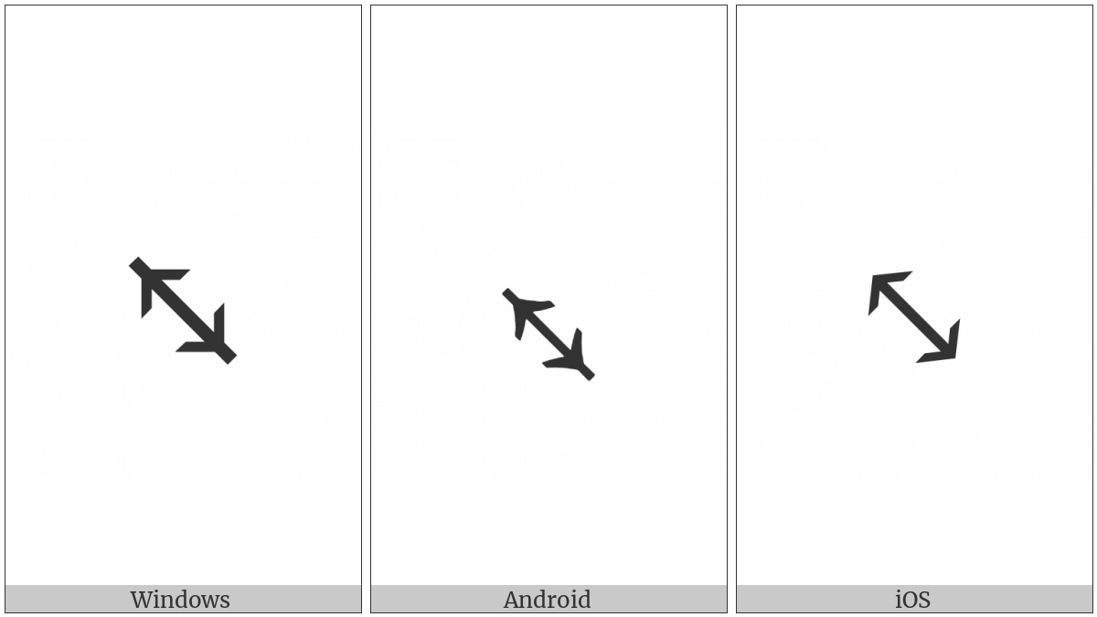 North West And South East Arrow on various operating systems