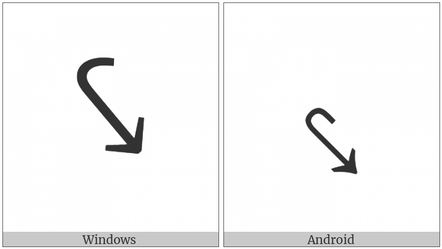 South East Arrow With Hook on various operating systems