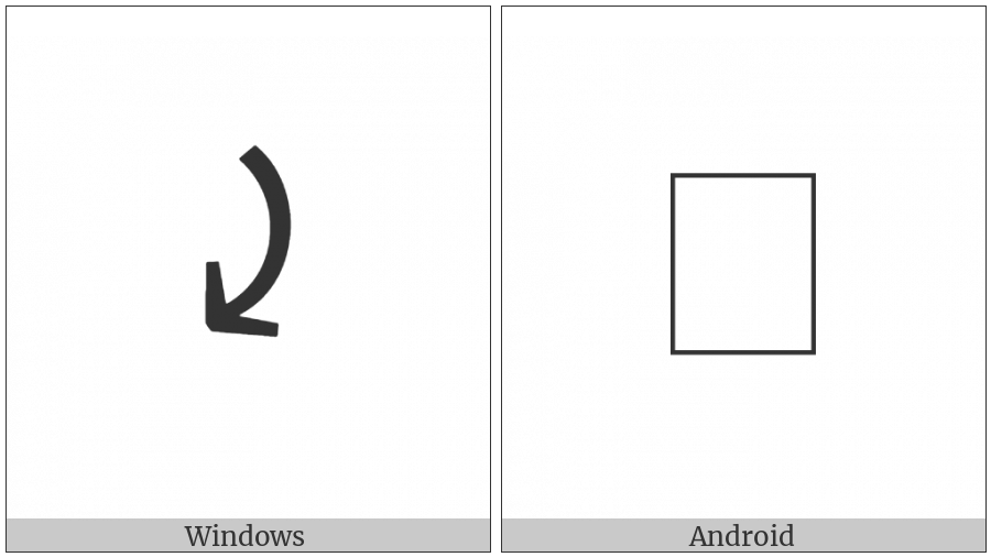 Right-Side Arc Clockwise Arrow on various operating systems