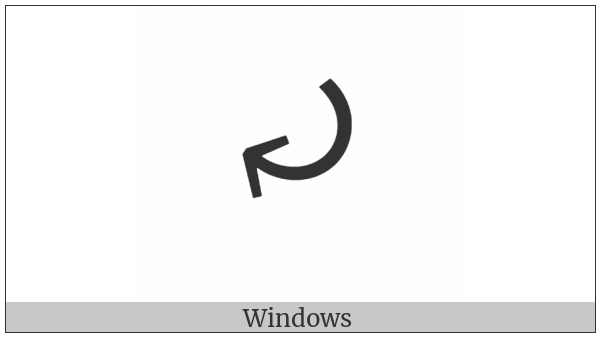 Lower Right Semicircular Clockwise Arrow on various operating systems